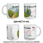 The Walker's Haute Route mug seen from four sides, 330 ml / 11 oz.