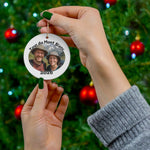 Tour du Mont Blanc photo ornament shown in front of Christmas tree.
