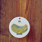 Basic version of E5 Oberstdorf - Meran ornament in front of wooden door.