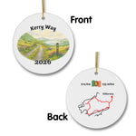 The Kerry Way ornament mockup (front & back), 2026.